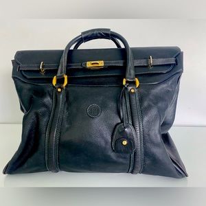 Fendi large leather fold over duffel bag